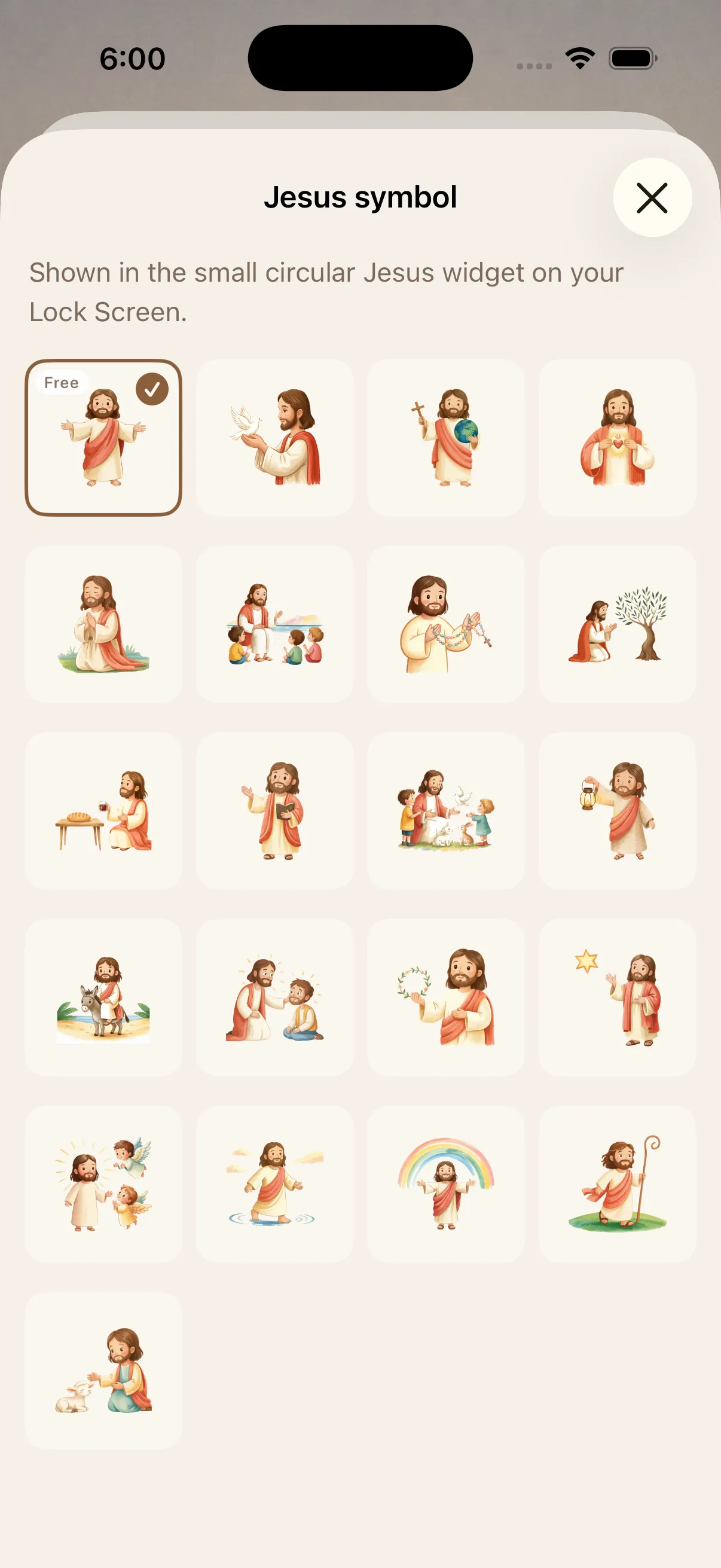 Lock Screen — Jesus symbol widget